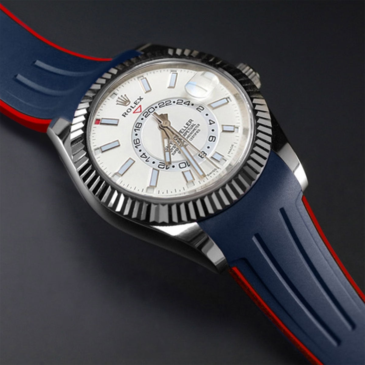 Rolex - Rubber B - Bracelet caoutchouc pour Sky-Dweller Oyster bracelet - watch band leather strap - ABP Concept -