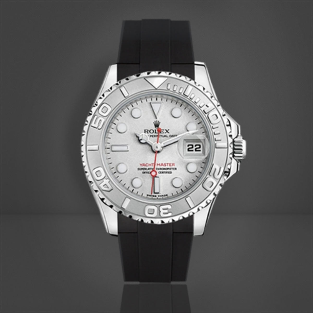 Rolex - Rubber B - Bracelet caoutchouc pour Yachtmaster 35mm - Série boucle ardillon - watch band leather strap - ABP Concept -