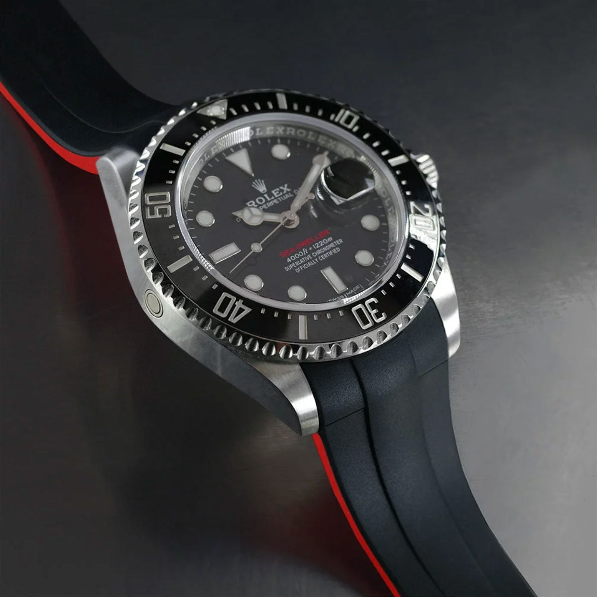 Rolex - Rubber B - Bracelet caoutchouc pour Sea-Dweller 43mm - Série Glidelock ref. 126600 - watch band leather strap - ABP Concept -