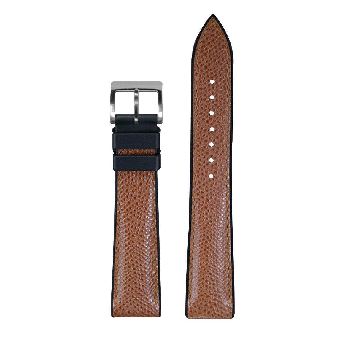 Rubber B - Bracelet caoutchouc en Veau - Série Structure base Noire - watch band leather strap - ABP Concept -