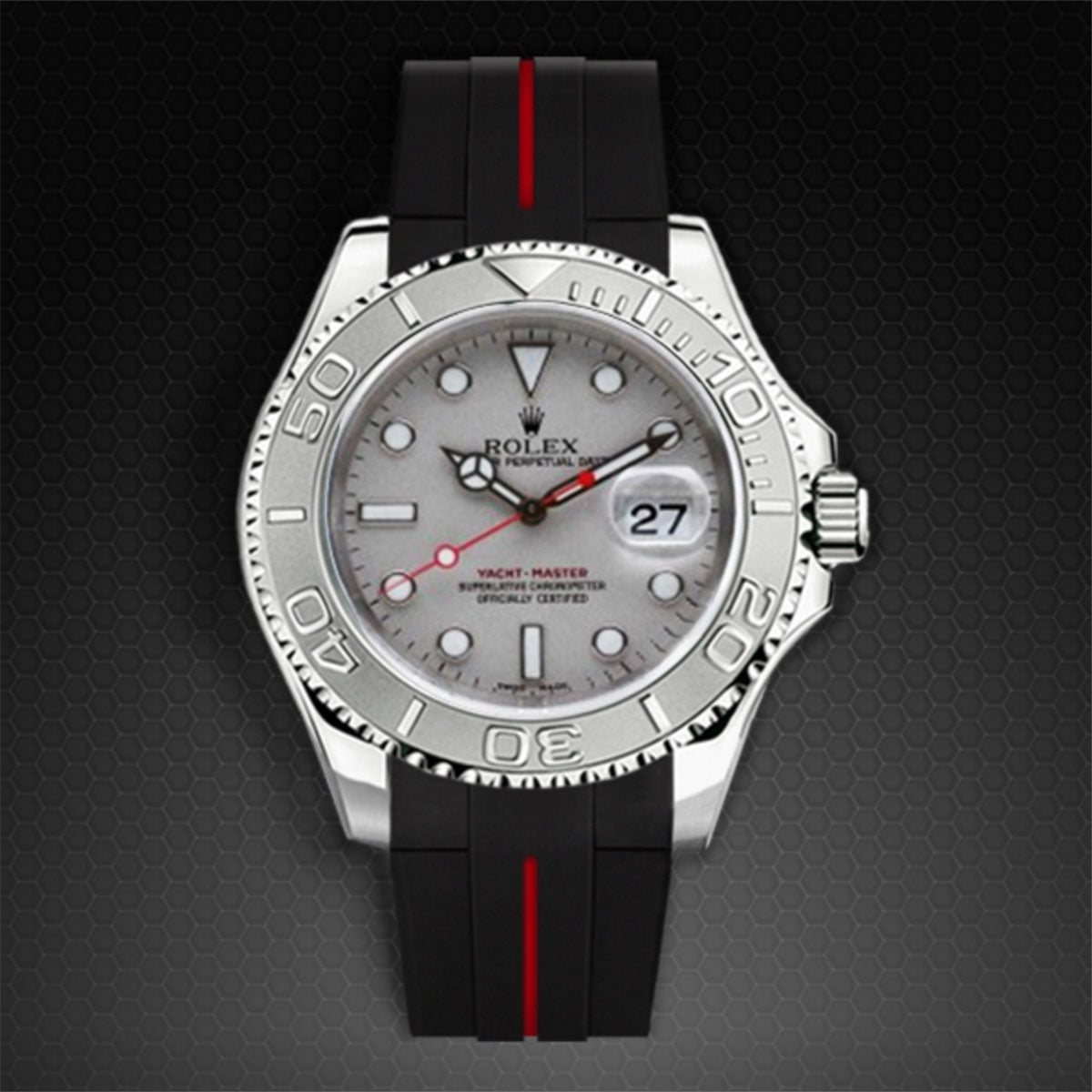 Rolex - Rubber B - Bracelet caoutchouc pour Yachtmaster 40mm - Série classique - watch band leather strap - ABP Concept -