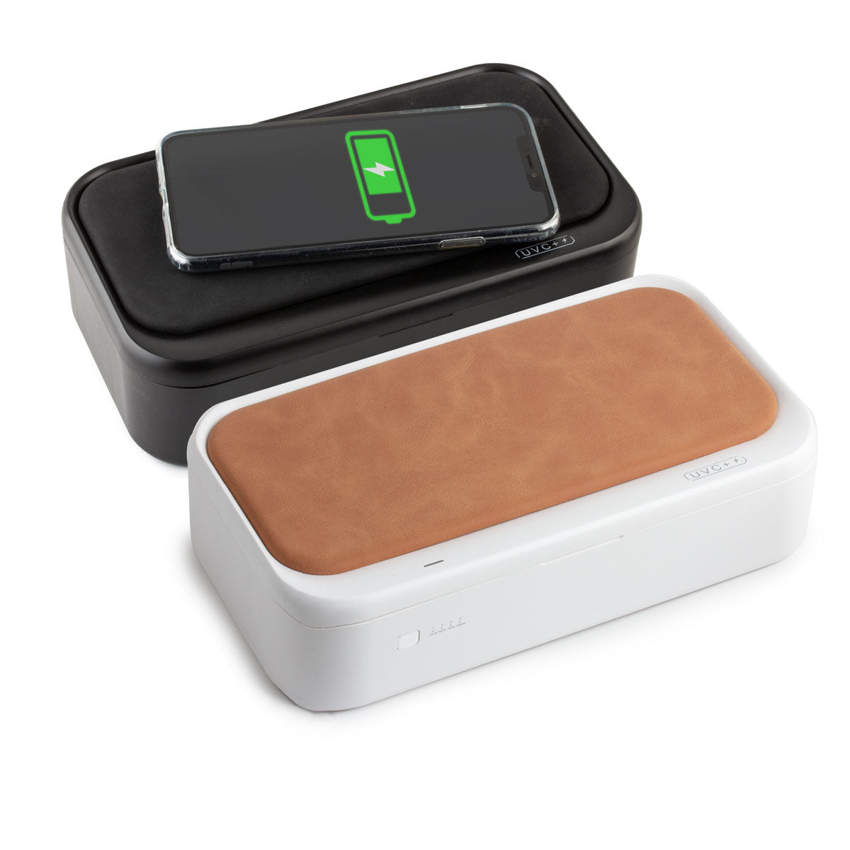 Smart Covid - Phone and keys UV sterilizer / wireless charger - Aged calf