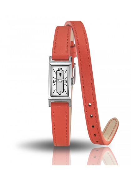 Montre Lip - Churchill T13 bracelet cuir double tour orange