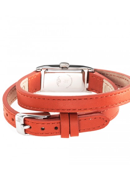 Montre Lip - Churchill T13 bracelet cuir double tour orange
