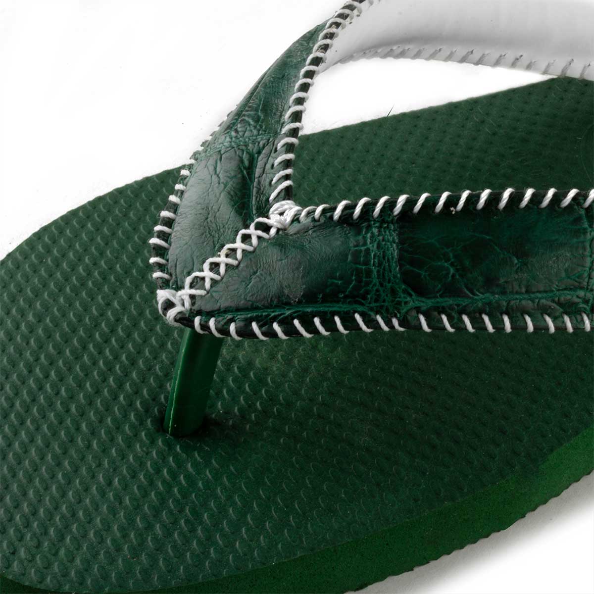 Tongs alligator – Havaianas customisées vertes – Alligator sauvage - watch band leather strap - ABP Concept -