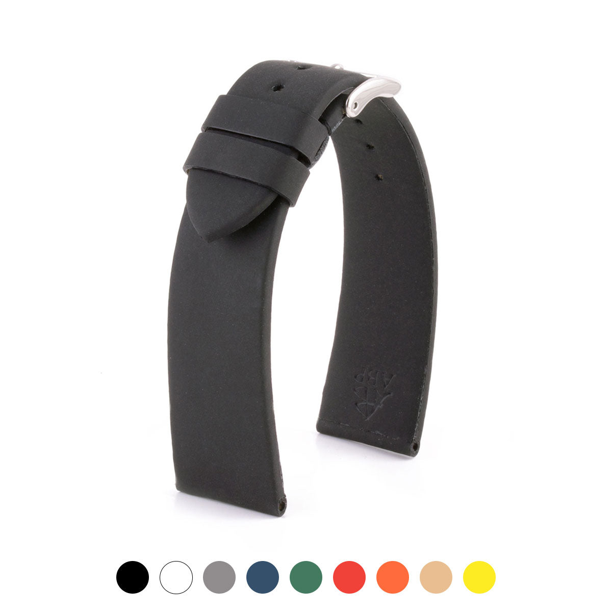 Classic "Essentials" watch band - Rubberized calf leather strap (black, grey, blue, green...)